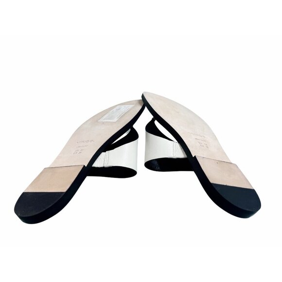 Vince Womens Black & White Leather Sandals Size 6M- LT3284 - Picture 4 of 5